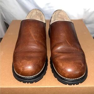 UGG Women's Brown Leather Slip-On Loafers